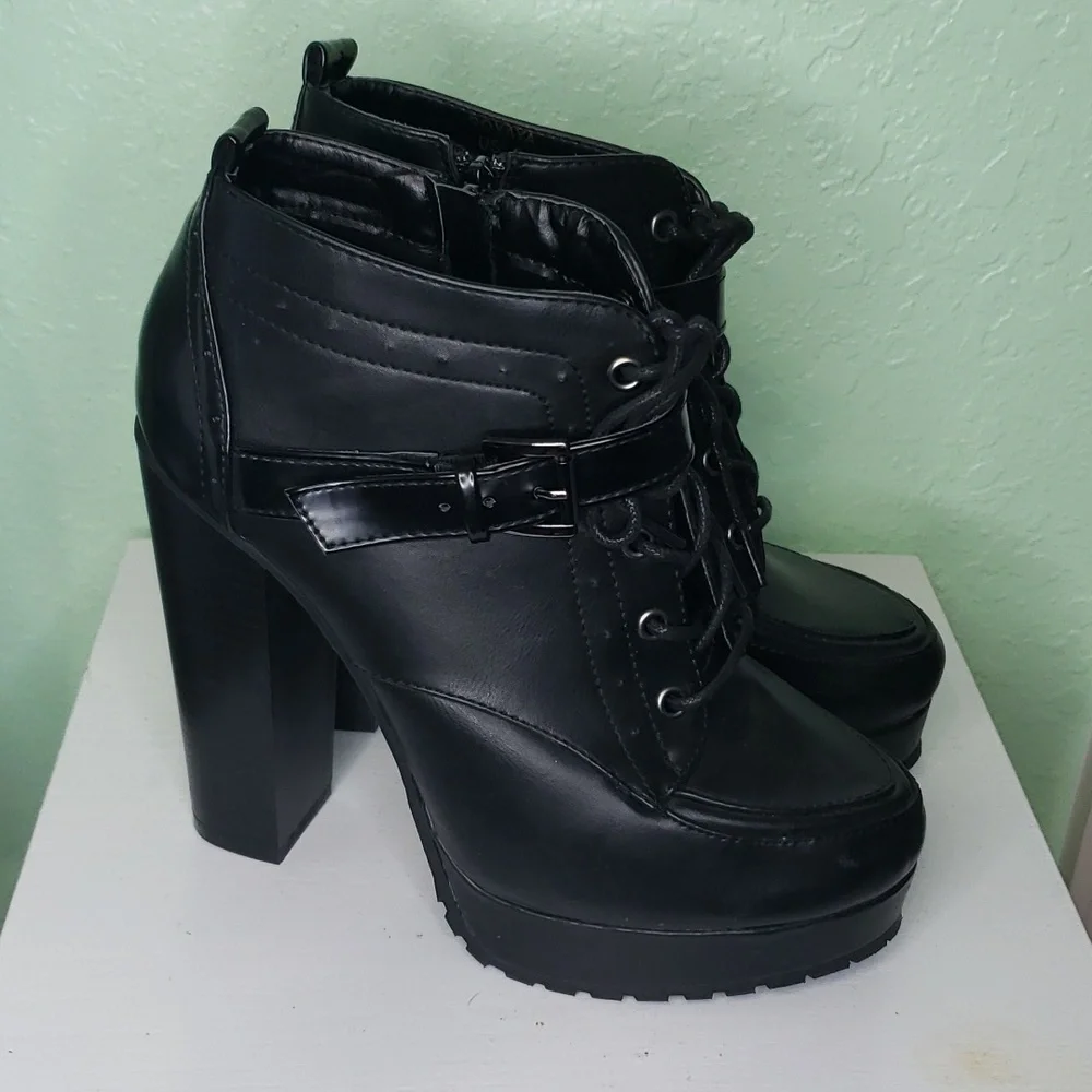 LEILA STONE black high shoes - Picture 2 of 15